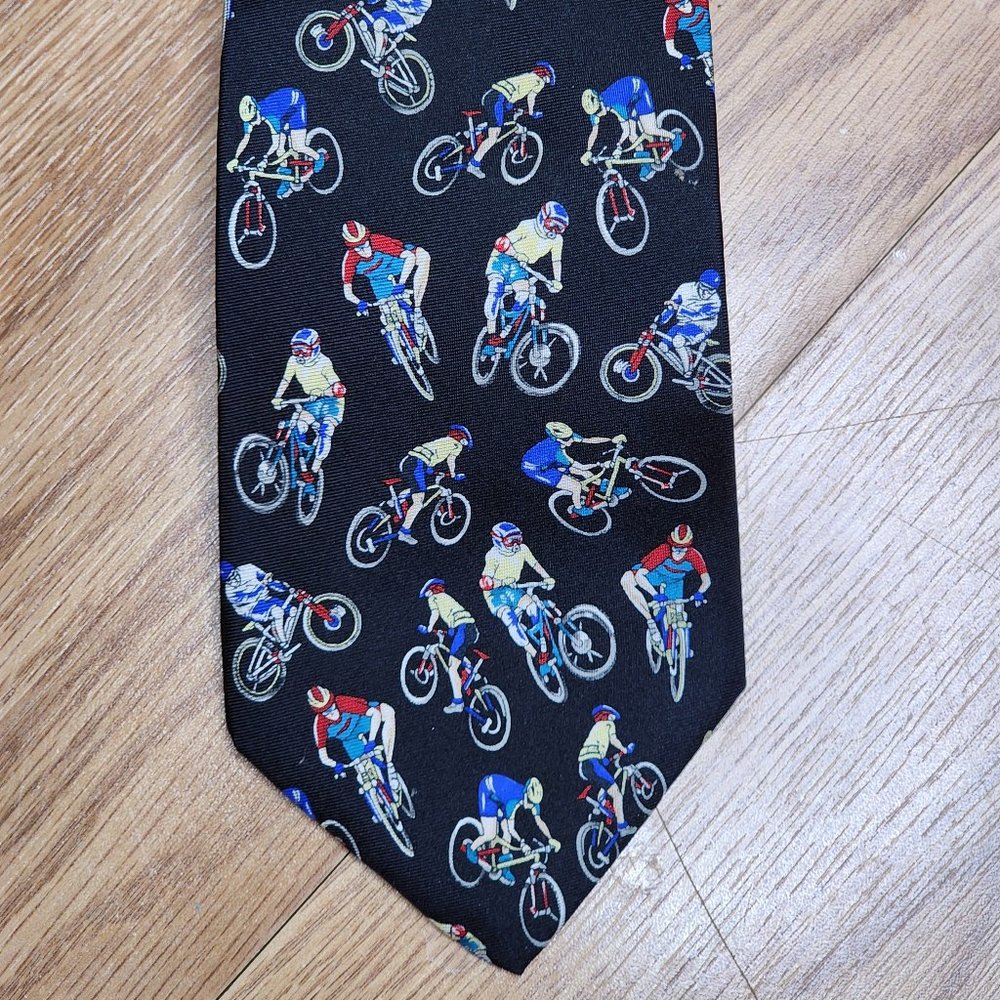 Vintage Museum Artifacts Silk BMX Biking All Silk Handmade Neck Tie